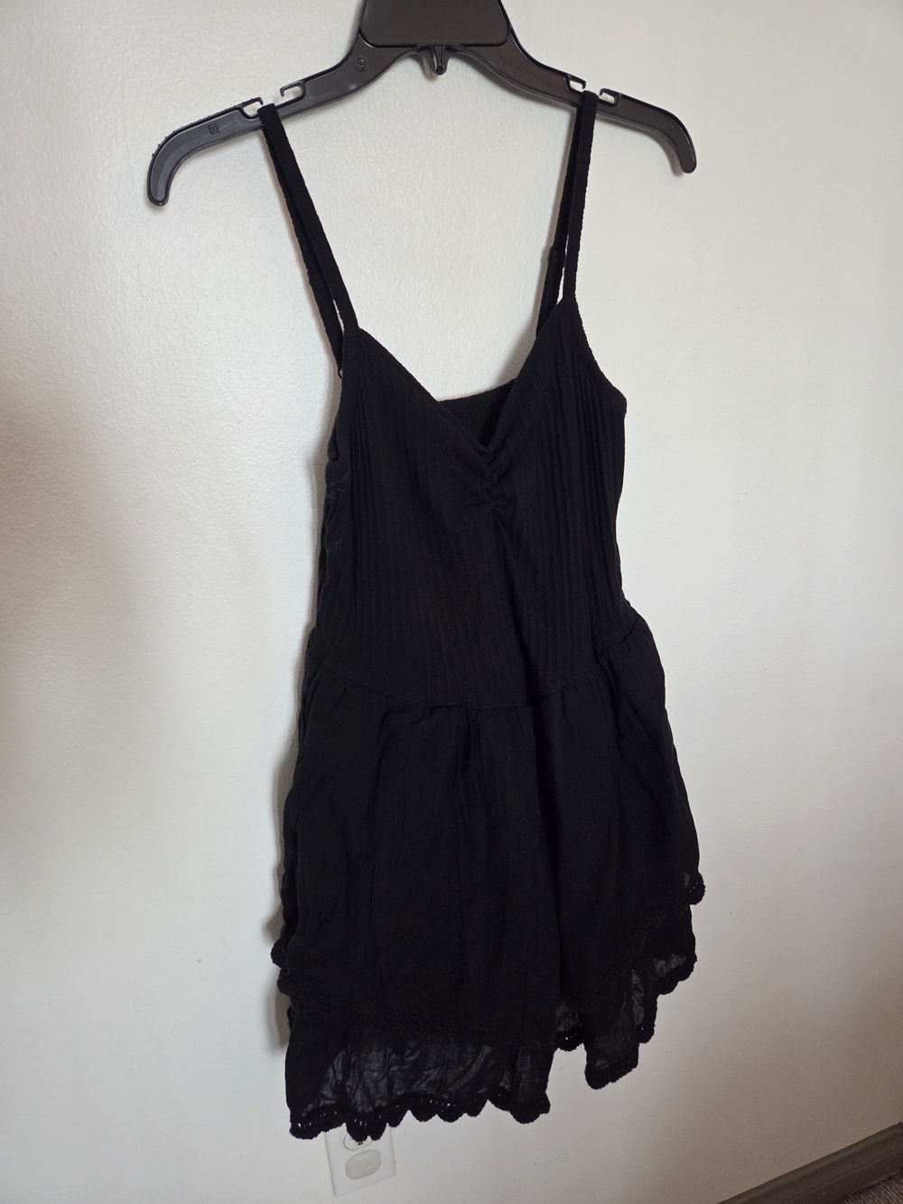 aerie Black Ribbed Tank Top